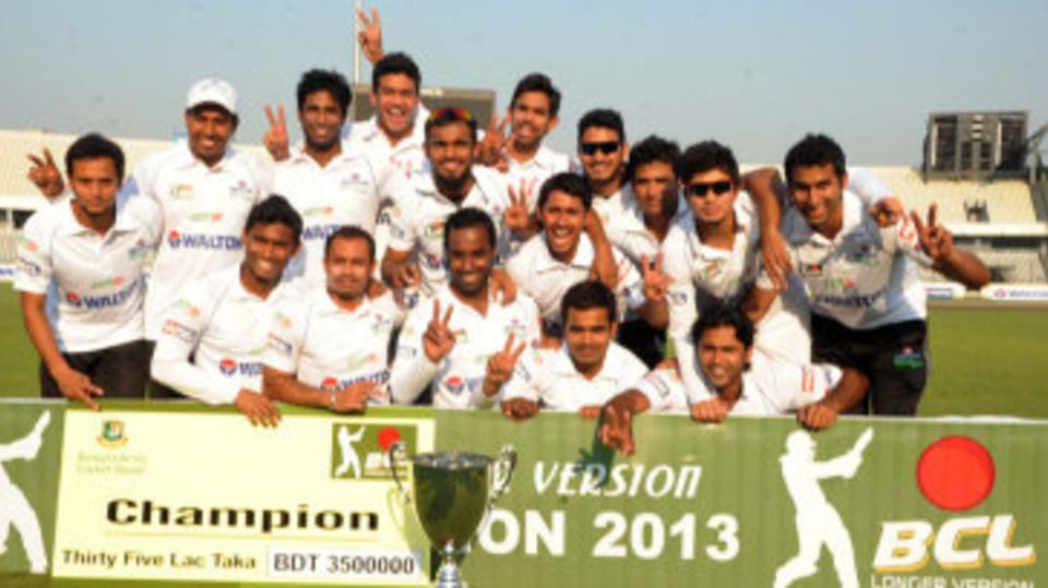 The victorious Central Zone team poses after winning the BCL final against North Zone in Mirpur