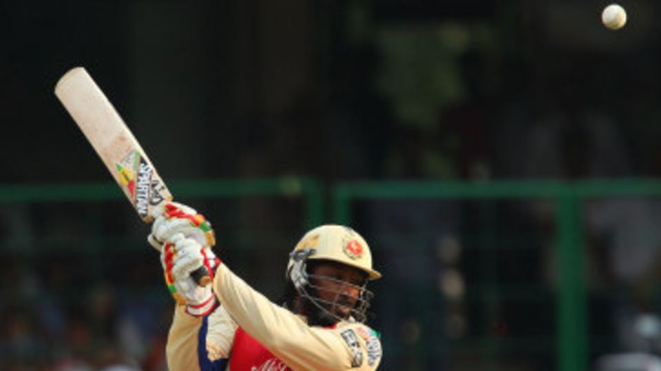 Chris Gayle hits one into the stands