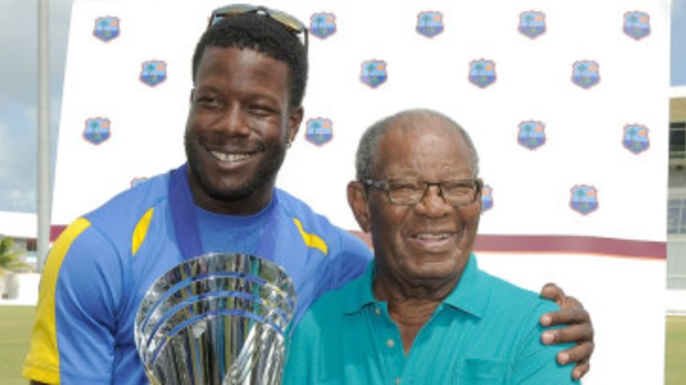 Kirk Edwards with Everton Weekes