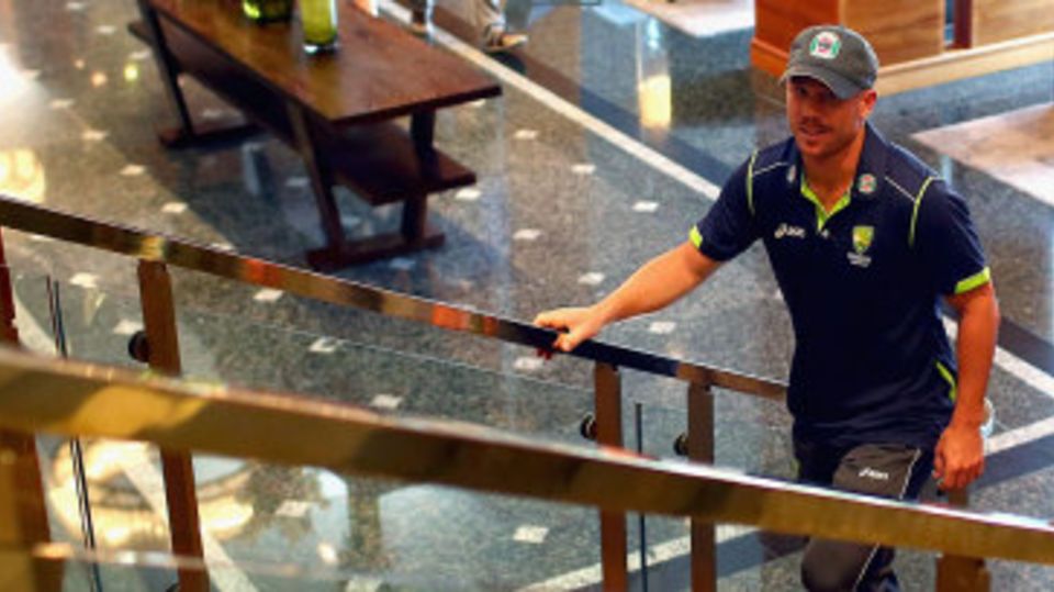 David Warner at the Australia team hotel
