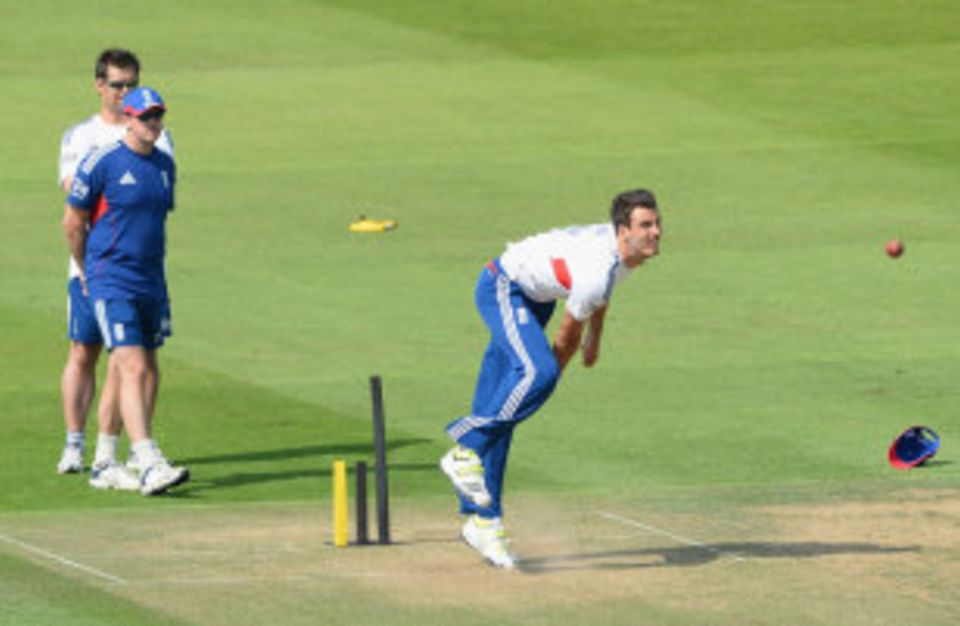 England's coach Andy Flower undertakes the ink blot test and decides what he sees in the bowling of Steve Finn