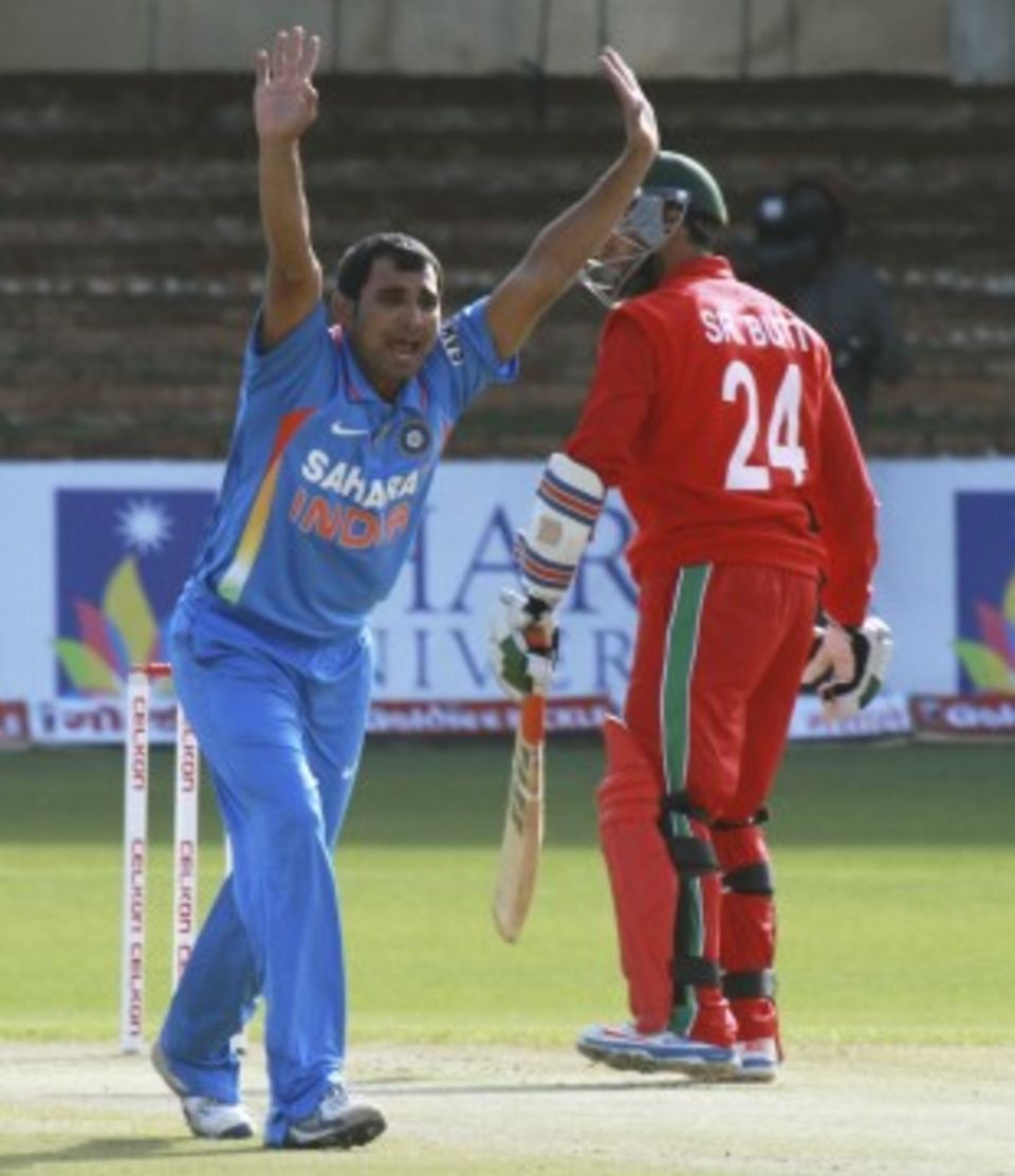 File photo: Mohammed Shami dismissed Dean Elgar and JP Duminy in the same over and South Africa A never recovered