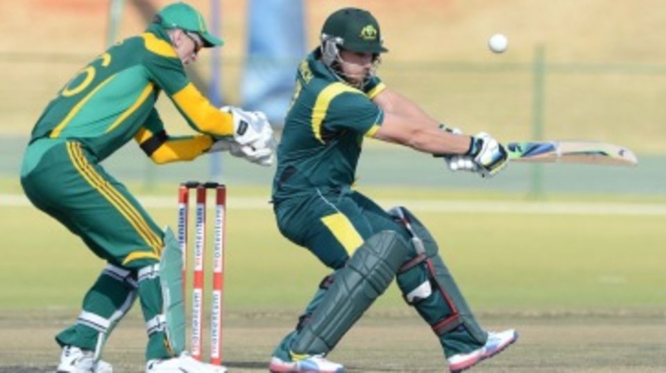 Aaron Finch cuts the ball
