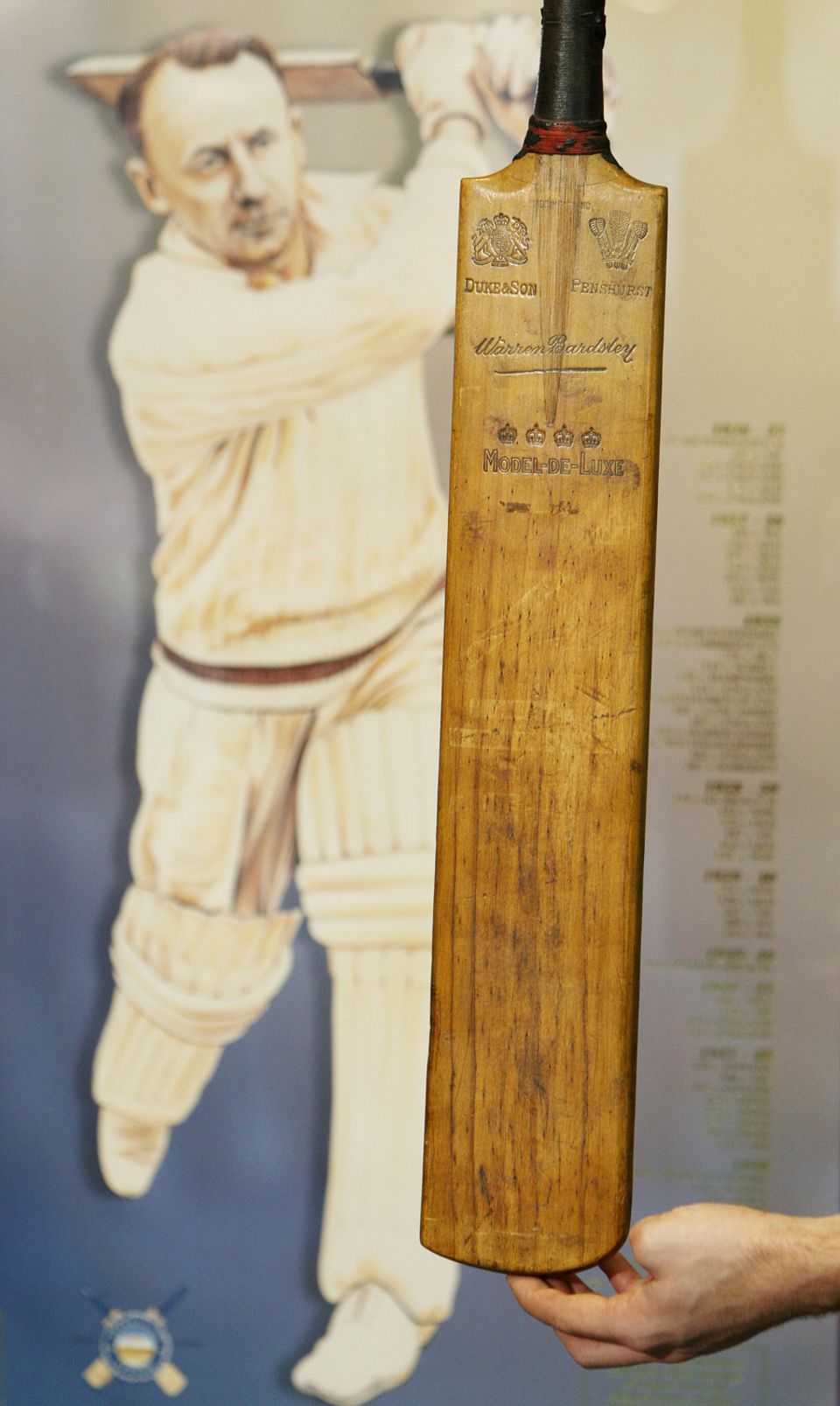 Bradman's first bat, displayed at auction in 2008