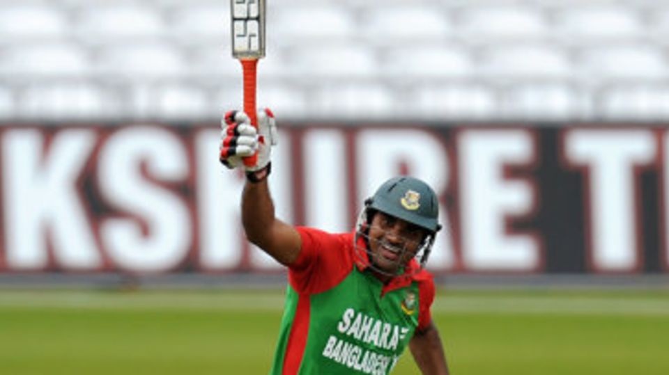 Ziaur Rahman celebrates his 67-ball hundred