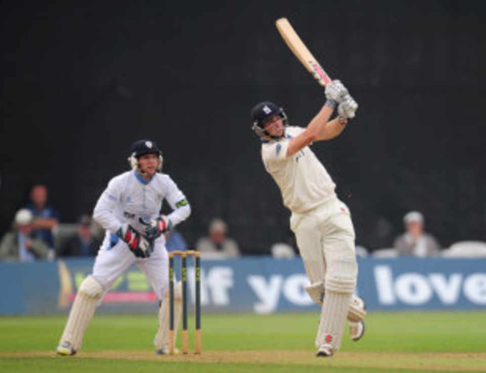 Chris Woakes extended his overnight score to a career-best 152 not out
