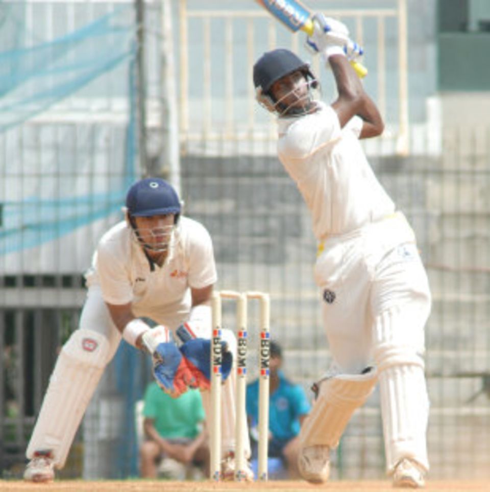 B Aparajith made his second century in as many first-class matches