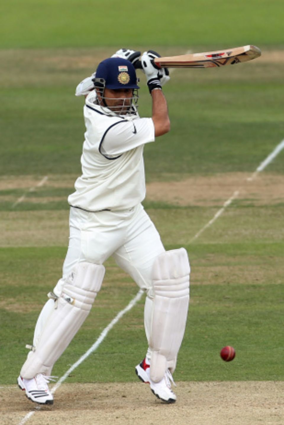 Tendulkar drives through the covers at Lord's, 2011