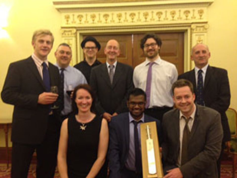 The ESPNcricinfo county team with their award