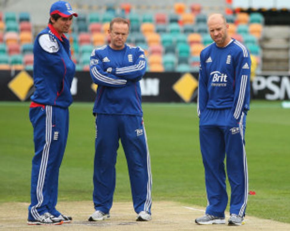 England's players have had nothing to do but stand around watching the weather over the past two days in Hobart