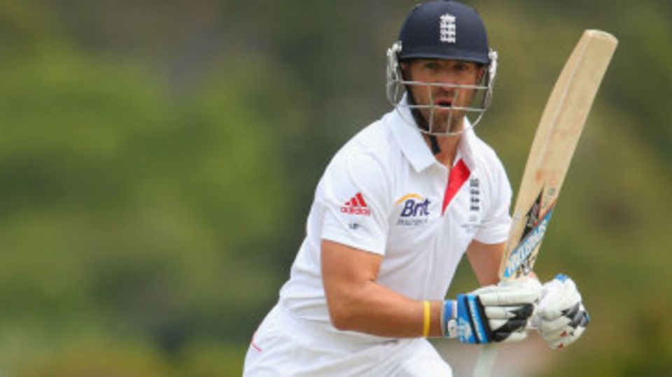 Matt Prior suffered a calf problem while batting