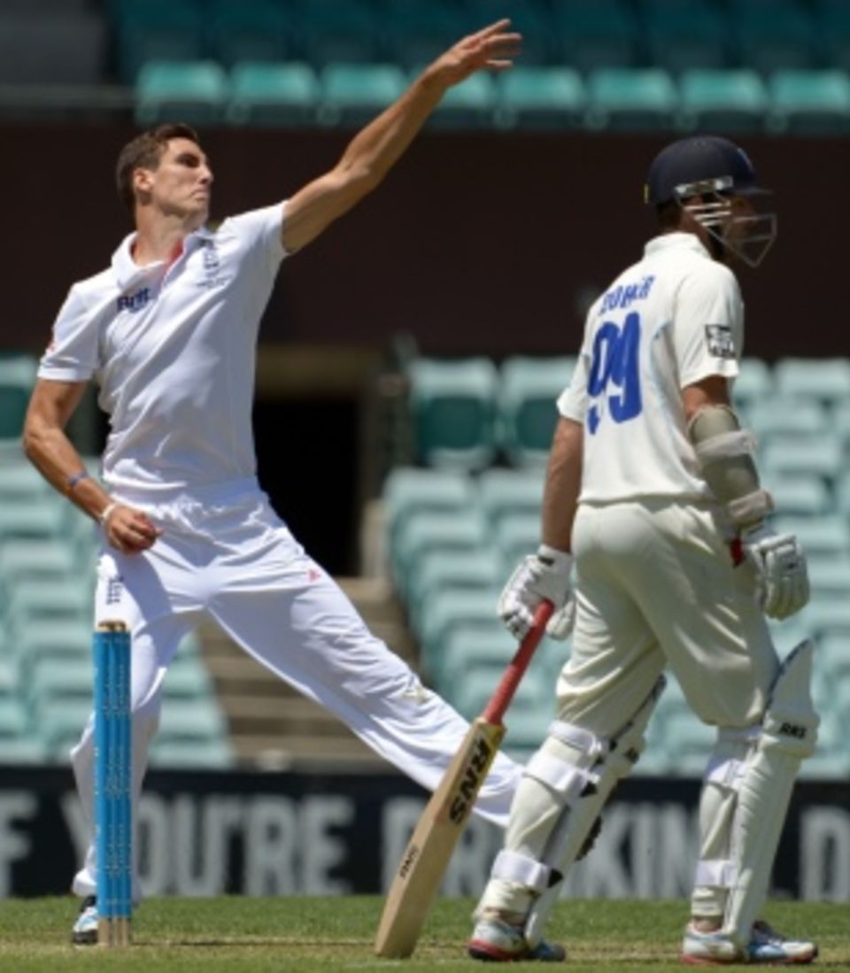 Steven Finn was penetrative put profligate as he sought to win a place in the opening Test