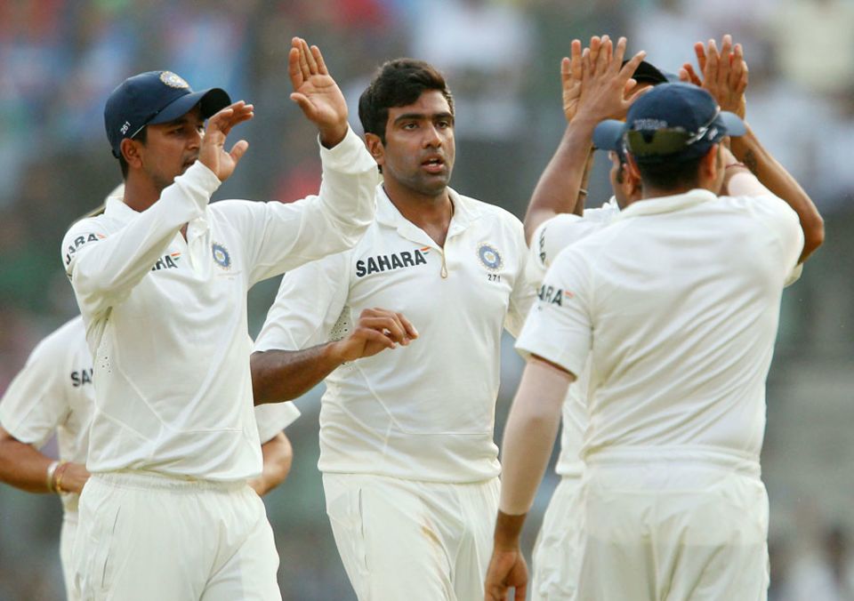R Ashwin removed Kieran Powell and Darren Bravo before the end of play