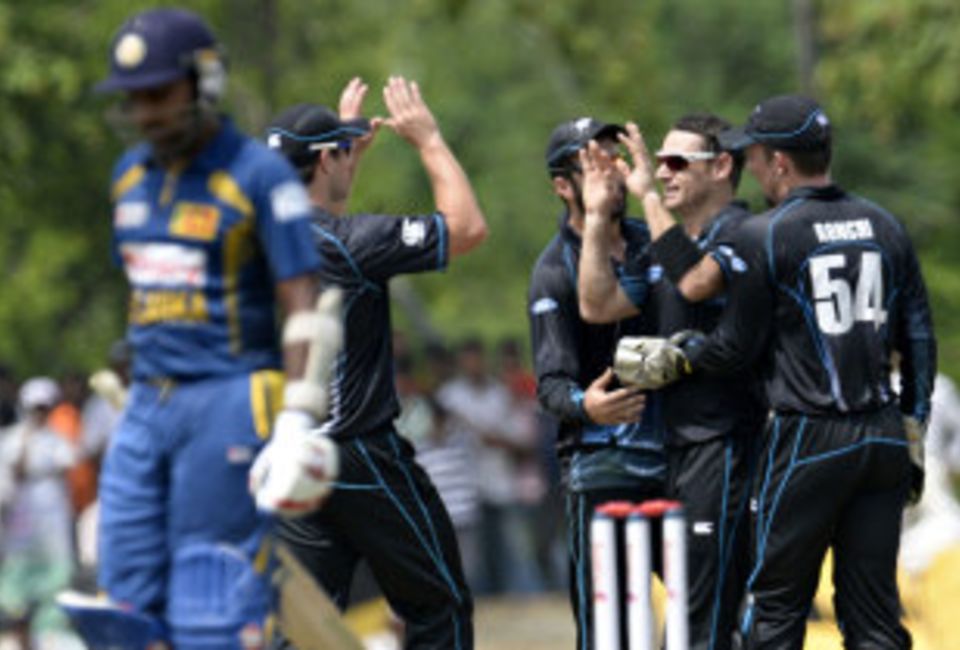 Mahela Jayawardene played a few sublime shots before making a fatal mistake against Nathan McCullum's bowling