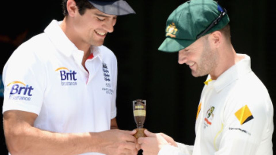 Alastair Cook, Michael Clarke and the Ashes urn