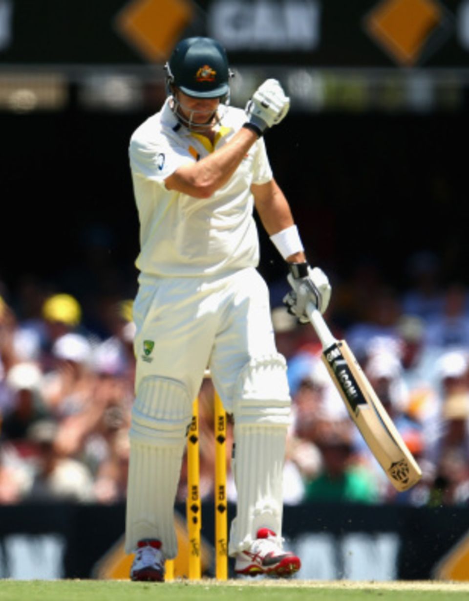 Shane Watson got stuck on day one, as he has throughout much of his Test career.