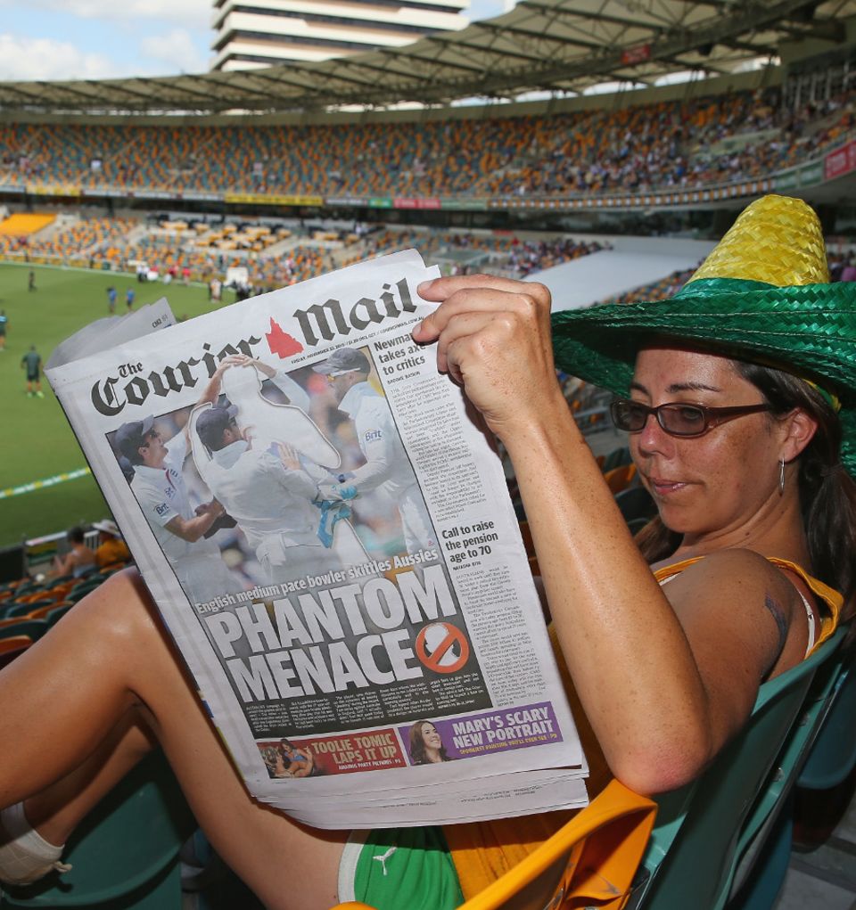 Stuart Broad graced the front pages of Brisbane's <i>Courier Mail</i> during the 2013-14 Ashes