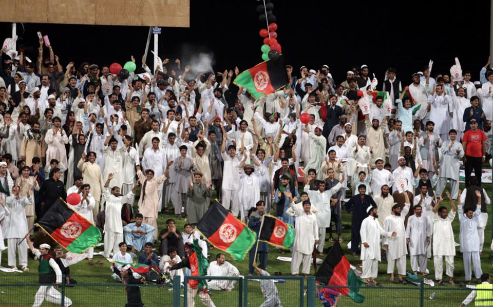 Afghanistan receive plenty of support from the stands in their adopted home, the UAE
