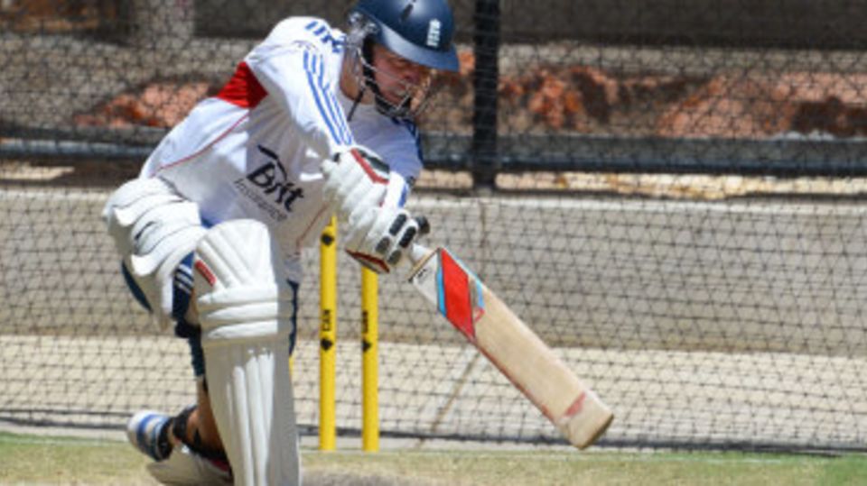 Gary Ballance drives the ball in the nets