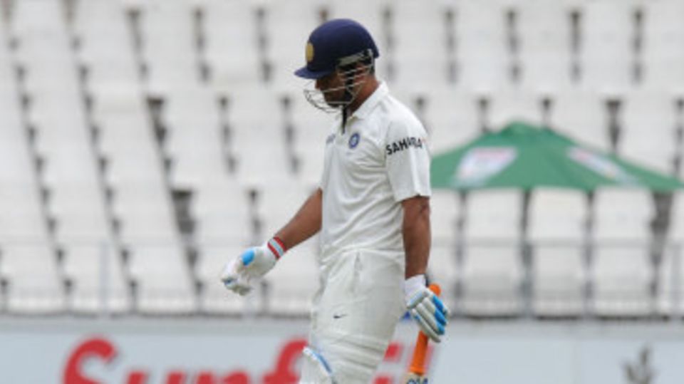 MS Dhoni walks back for 19