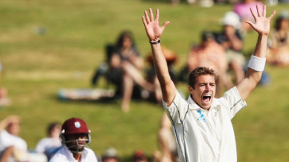 Tim Southee appeals for a wicket