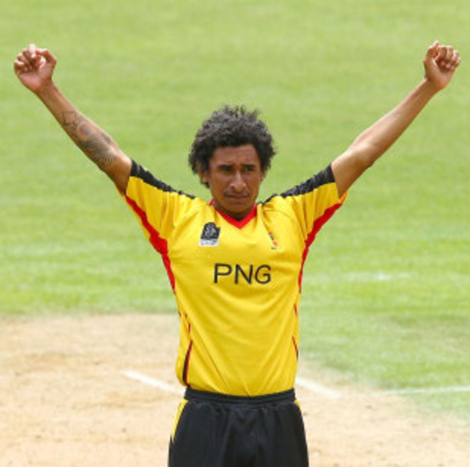 Raymond Haoda was reprimanded by the ICC following Papua New Guinea's win over Kenya on Monday