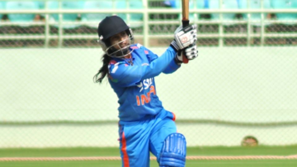 Mithali Raj launches into one during her century