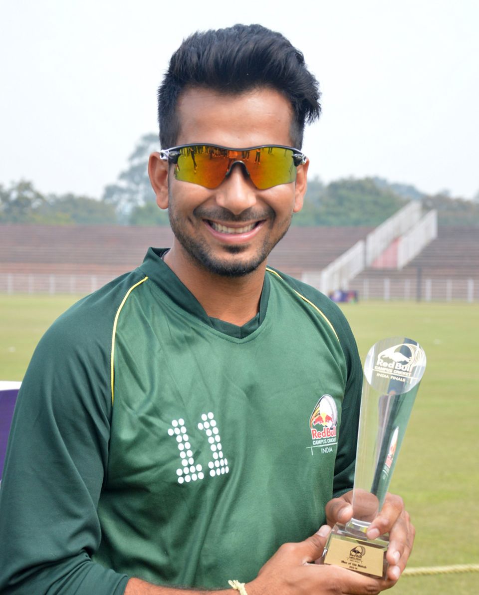 DAV College's left-arm spinner Gurinder Singh was Man of the Match for his five-for