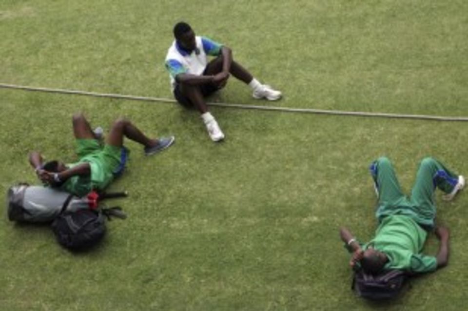 Zimbabwe players on strike at the Harare Sports Club
