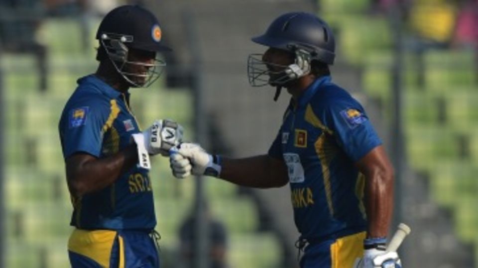 Angelo Mathews and Kumar Sangakkara put on 83 together