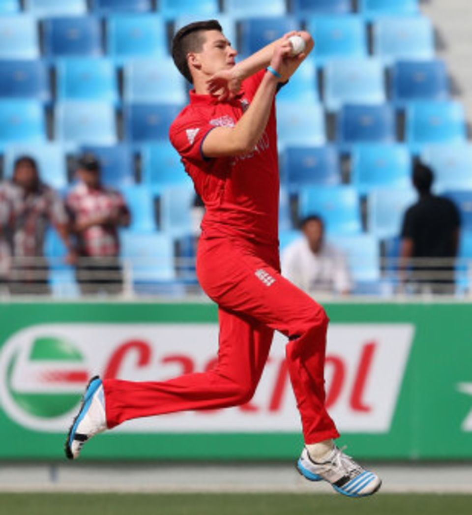 Matthew Fisher jolted the Indian batting with the wickets of Akhil Herwadkar, Sanju Samson and Ricky Bhui