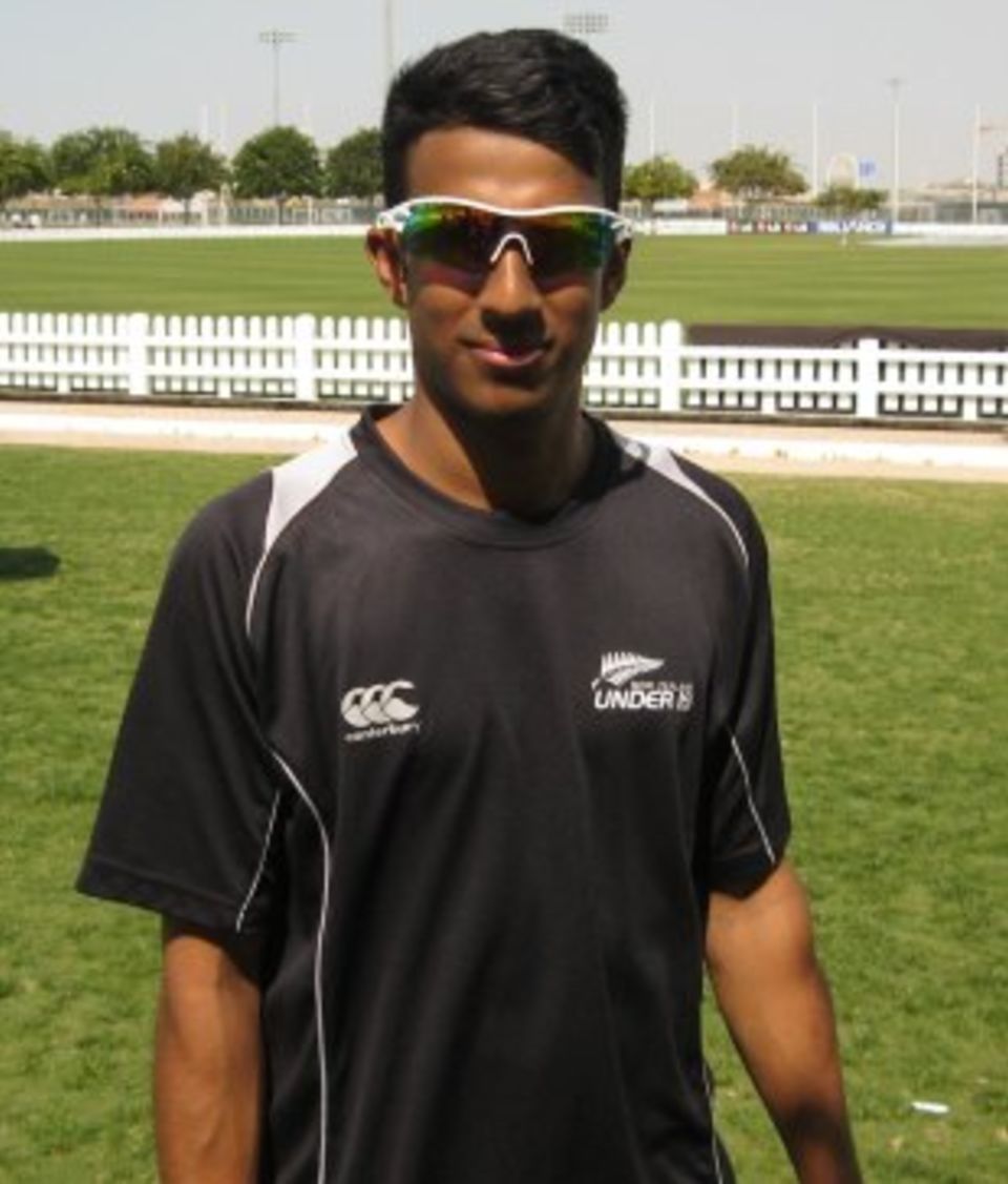 Raki Weerasundara opens the batting for New Zealand Under-19 at the World Cup