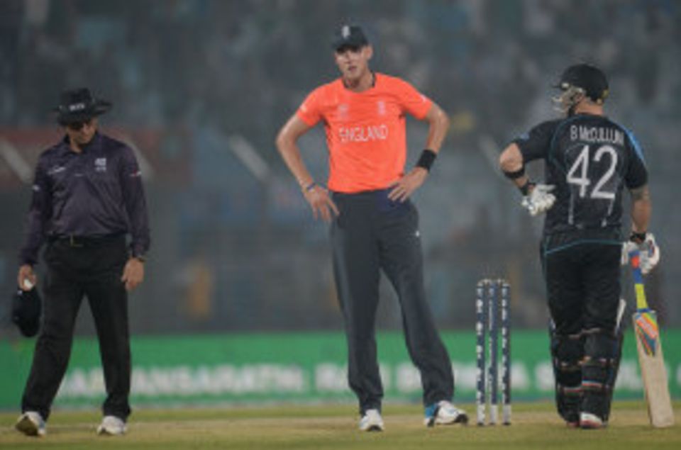 Stuart Broad expressed his dissatisfaction with the umpiring as lightning forks appeared in the sky