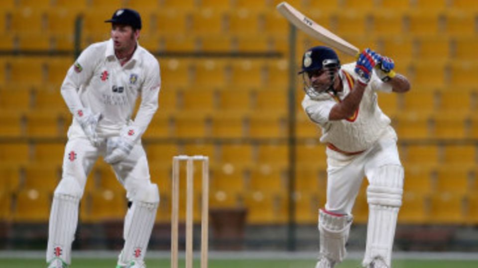 Virender Sehwag on his way to a century for MCC
