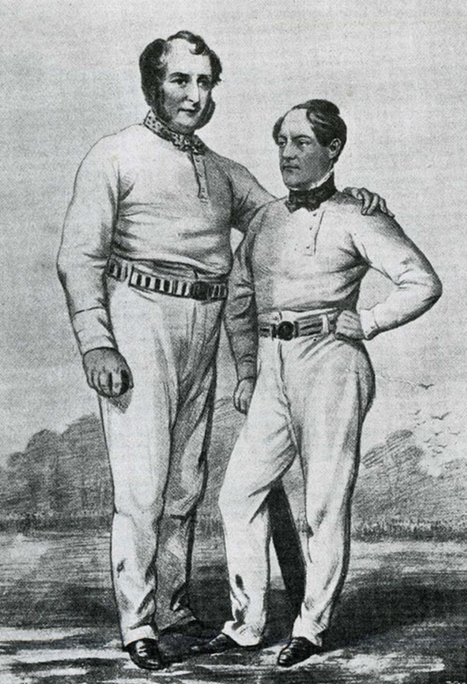 Alfred Mynn (left) and Nicholas Felix: pioneers of single-wicket cricket back in the day
