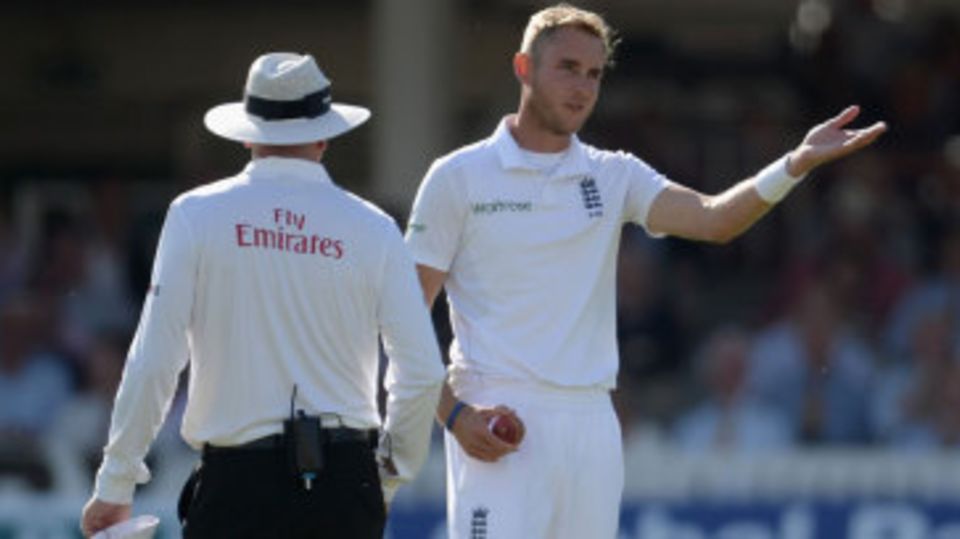 Stuart Broad was denied a wicket after Matt Prior's catch was reviewed