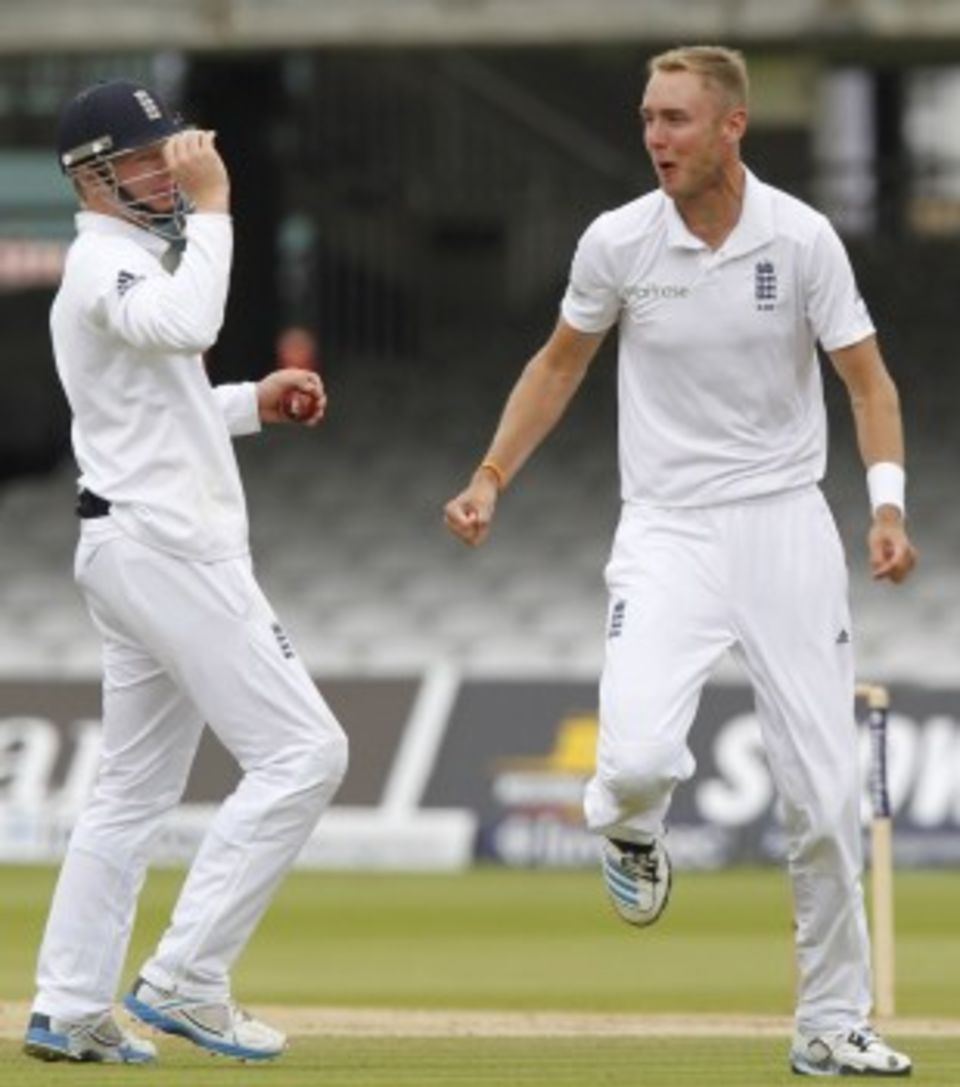 Stuart Broad made the first breakthrough of the final day