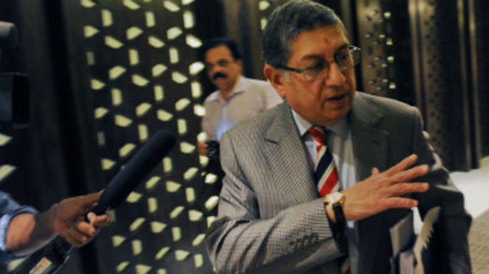 N Srinivasan at an ICC board meeting