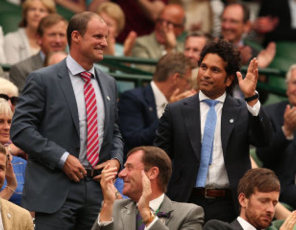 Andrew Strauss, seen at Wimbledon this summer with Sachin Tendulkar, fears for Test cricket
