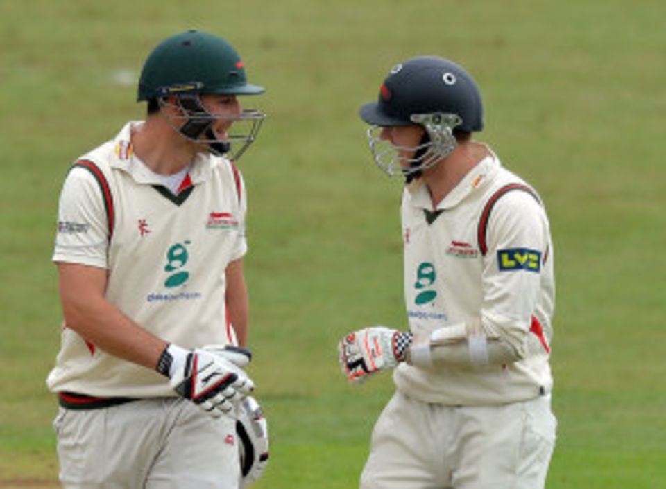 Greg Smith (left) and Angus Robson (right) added 206 for the first wicket