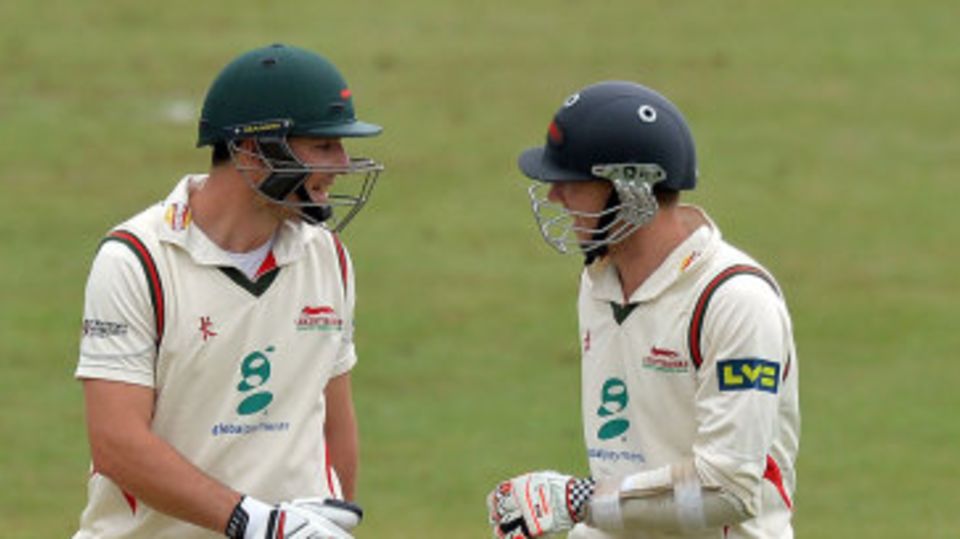 Greg Smith (left) and Angus Robson (right) added 221 for the second wicket