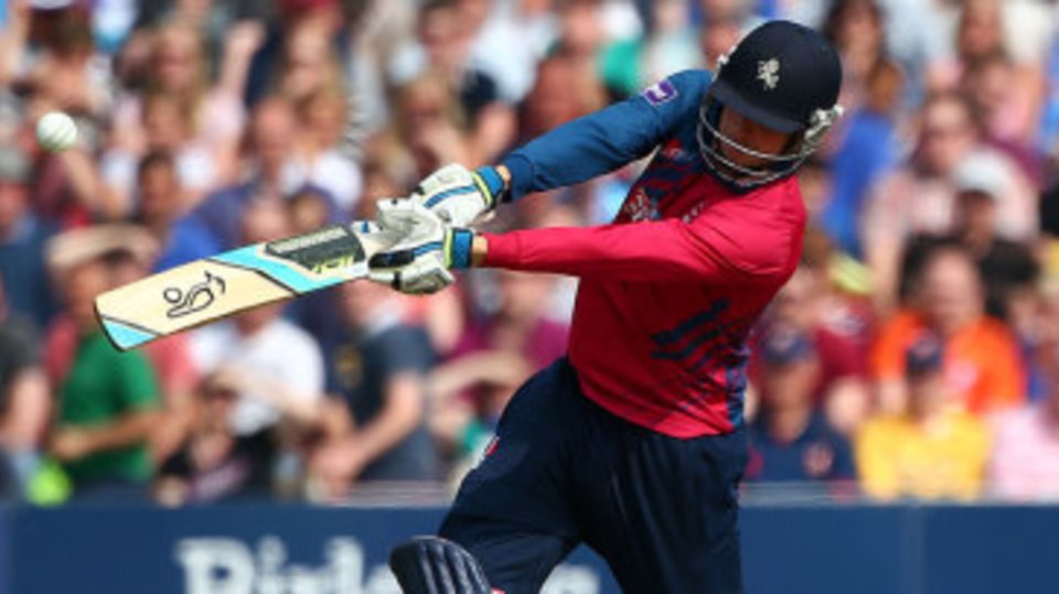 Alex Blake struck three sixes in his 29