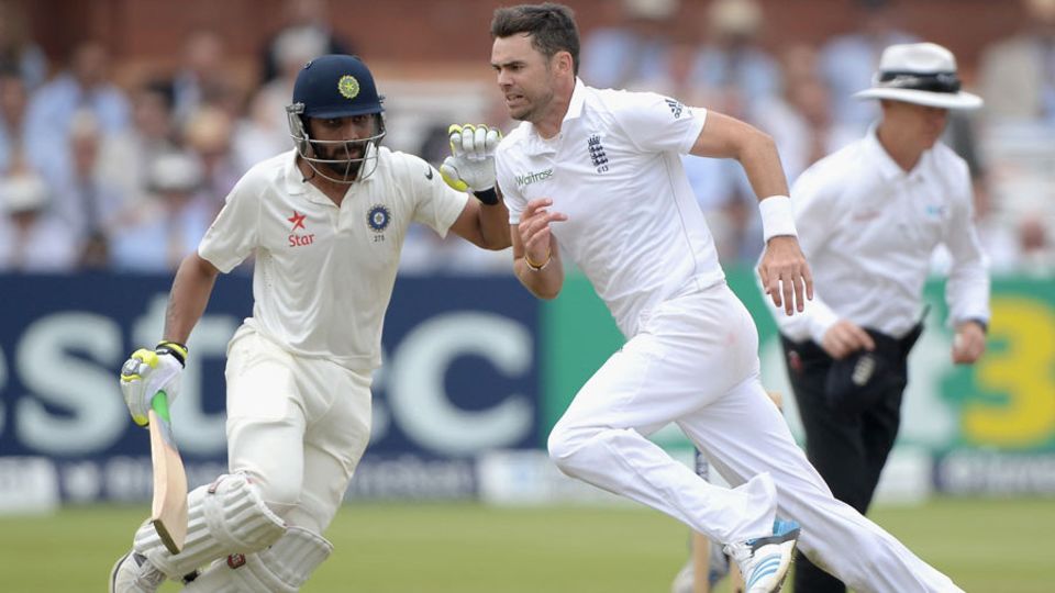 James Anderson was accused of shoving Ravindra Jadeja during India's 2014 tour of England