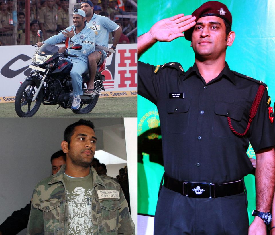Wheeler dealer: Motorbikes and the army have been among Dhoni's few constant off-field passions