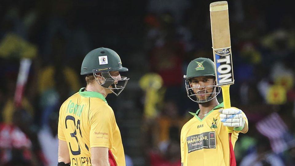 Martin Guptill and Lendl Simmons' 138-run partnership led Guyana Amazon Warriors to their second consecutive CPL final