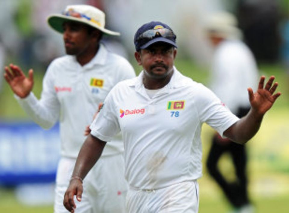 Rangana Herath became the first left-arm bowler to take nine wickets in an innings in Tests