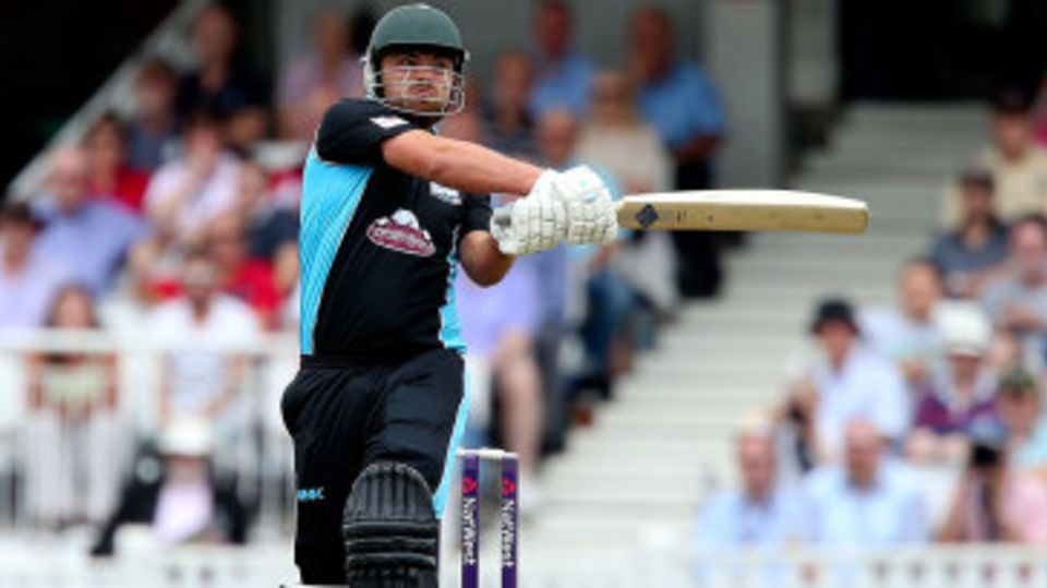 Joe Leach swings into the leg side