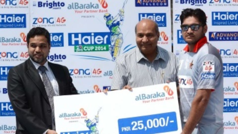 Ali Khan slammed 48 off 19 balls to win the Man of the Match cheque