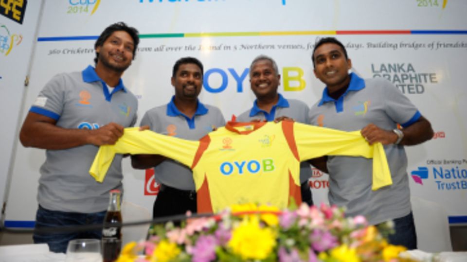 Sri Lanka's stars turn out at the launch of the Murali Harmony Cup 2014
