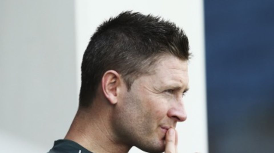 Michael Clarke watches play on day five